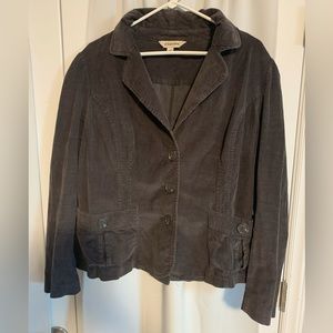 St. John’s Bay Corduroy Blazer Jacket Gray XL Button Up